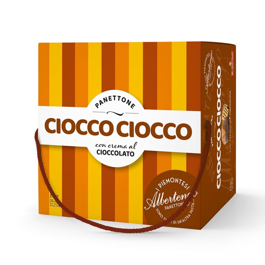 Panettone relleno de crema de chocolate astuccio