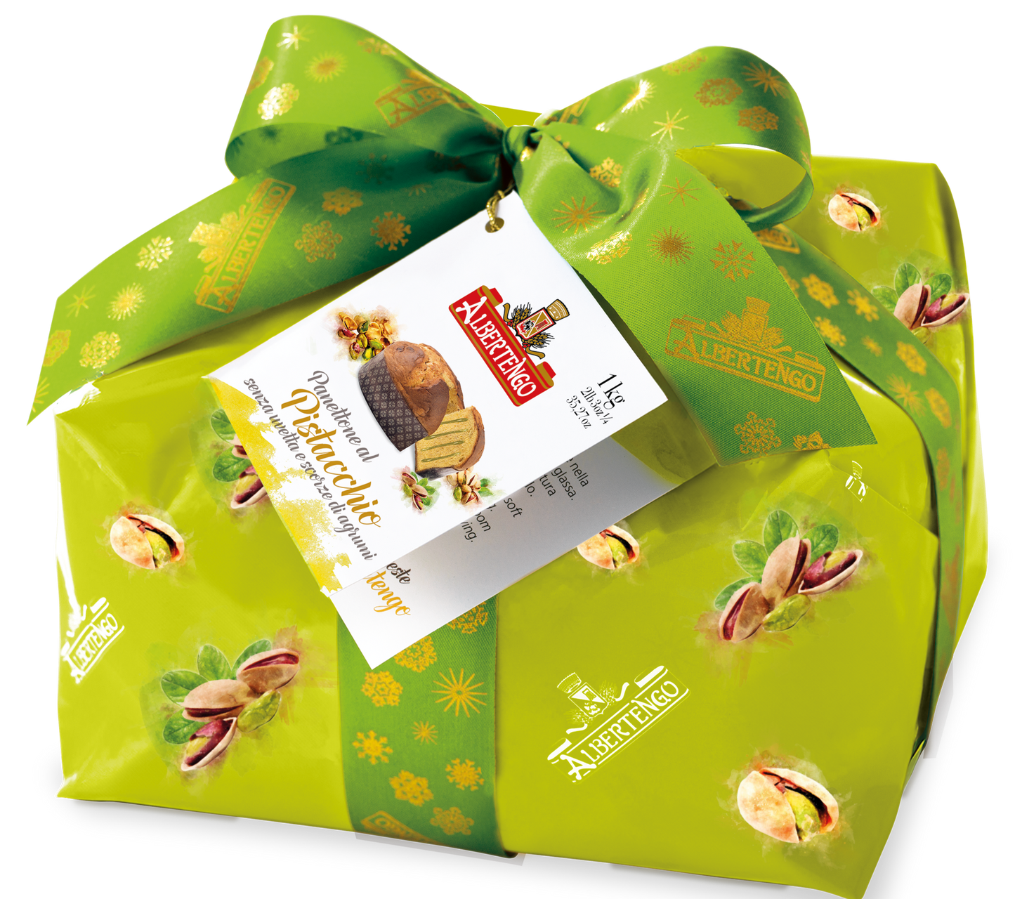 Panettone relleno de crema de pistacho