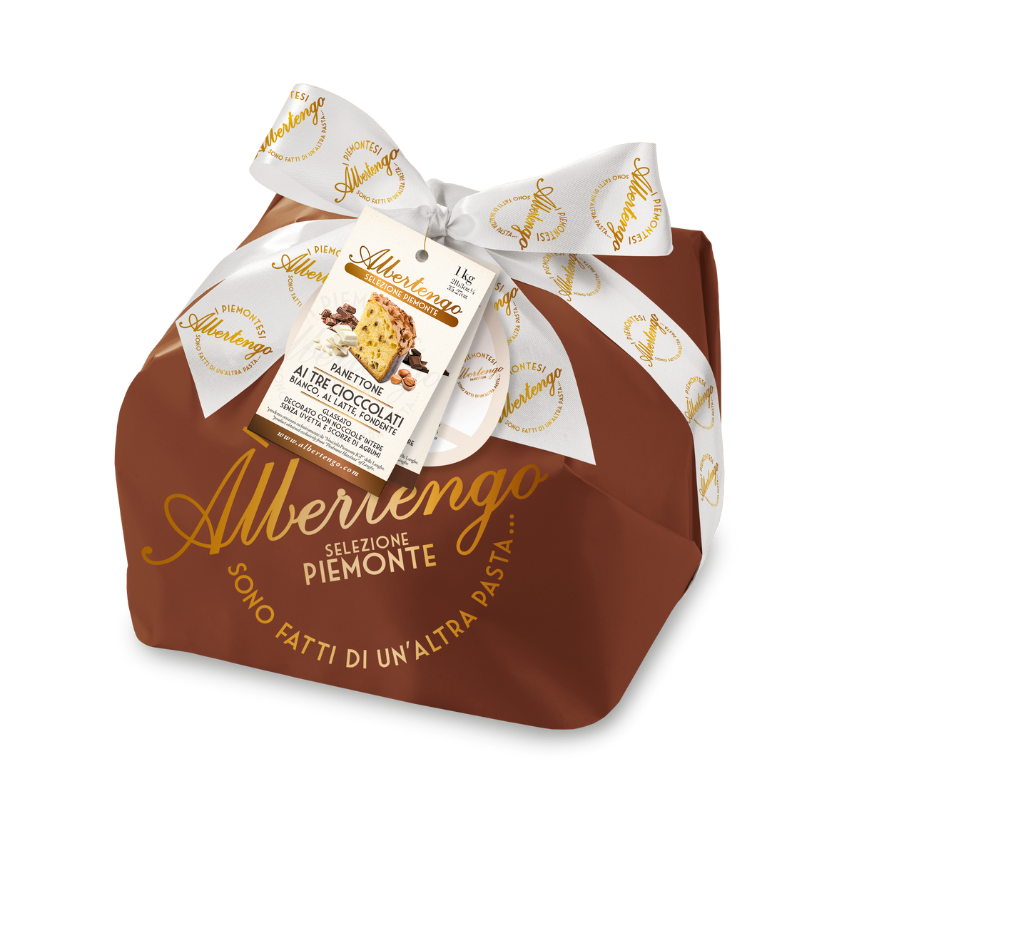 Panettone SEL.PIEMONTE AI TRE CIOCCOLATI (fondant, con leche y blanco)