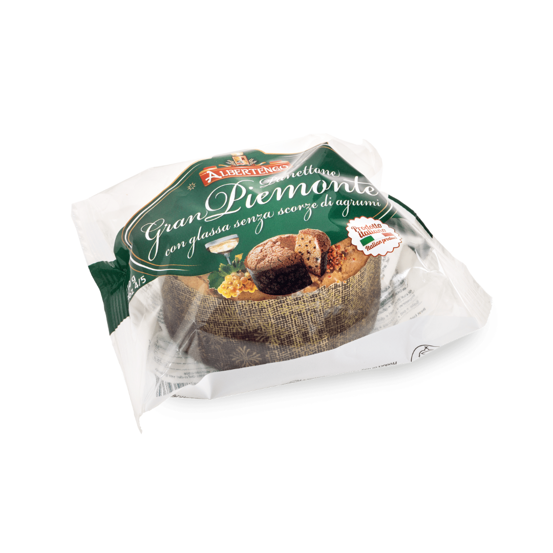 Albertengo España - Mini panettone Albertego Gran Piemonte al Moscato 110g - www.albertengospain.com - Tienda online. Envíos a España. Envíos gratis a partir de 90€. El mejor panettone Italiano. 