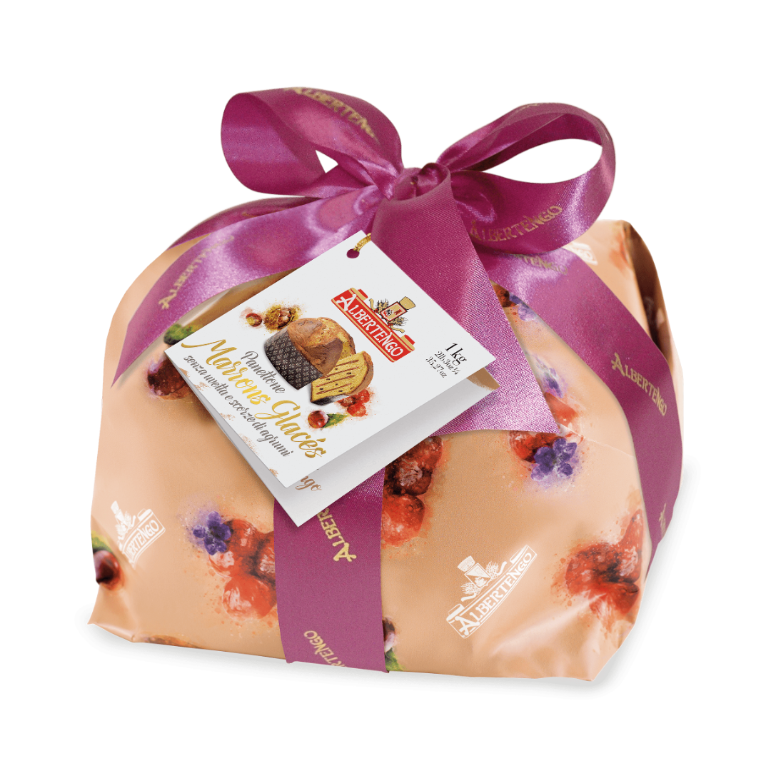 Panettone relleno de crema de castaña incarto