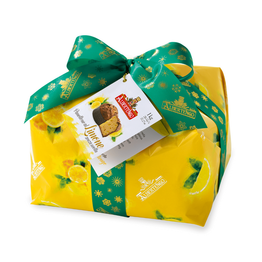 Albertengo España - Albertengo Panettone de limón incarto 1Kg - www.albertengospain.com - Tienda online. Envíos a España. Envíos gratis a partir de 90€. El mejor panettone Italiano. 