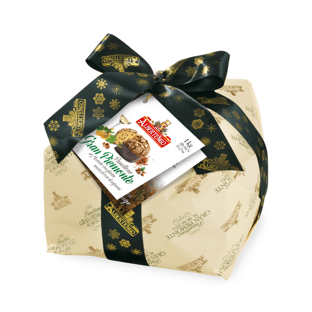 Albertengo España - Albertengo Panettone Gran Piemonte al Moscato incarto 1Kg, 500g, 1,5Kg - www.albertengospain.com - Tienda online. Envíos a España. Envíos gratis a partir de 90€. El mejor panettone Italiano. 